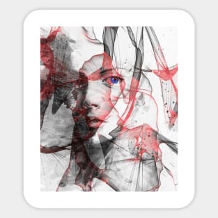 Black and White Woman Sticker